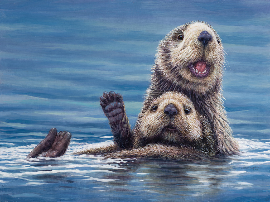 Lounging Otters